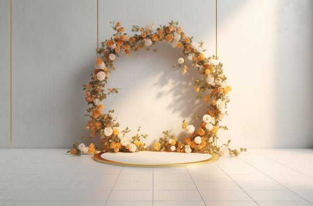 Clean Floral Arches digital background